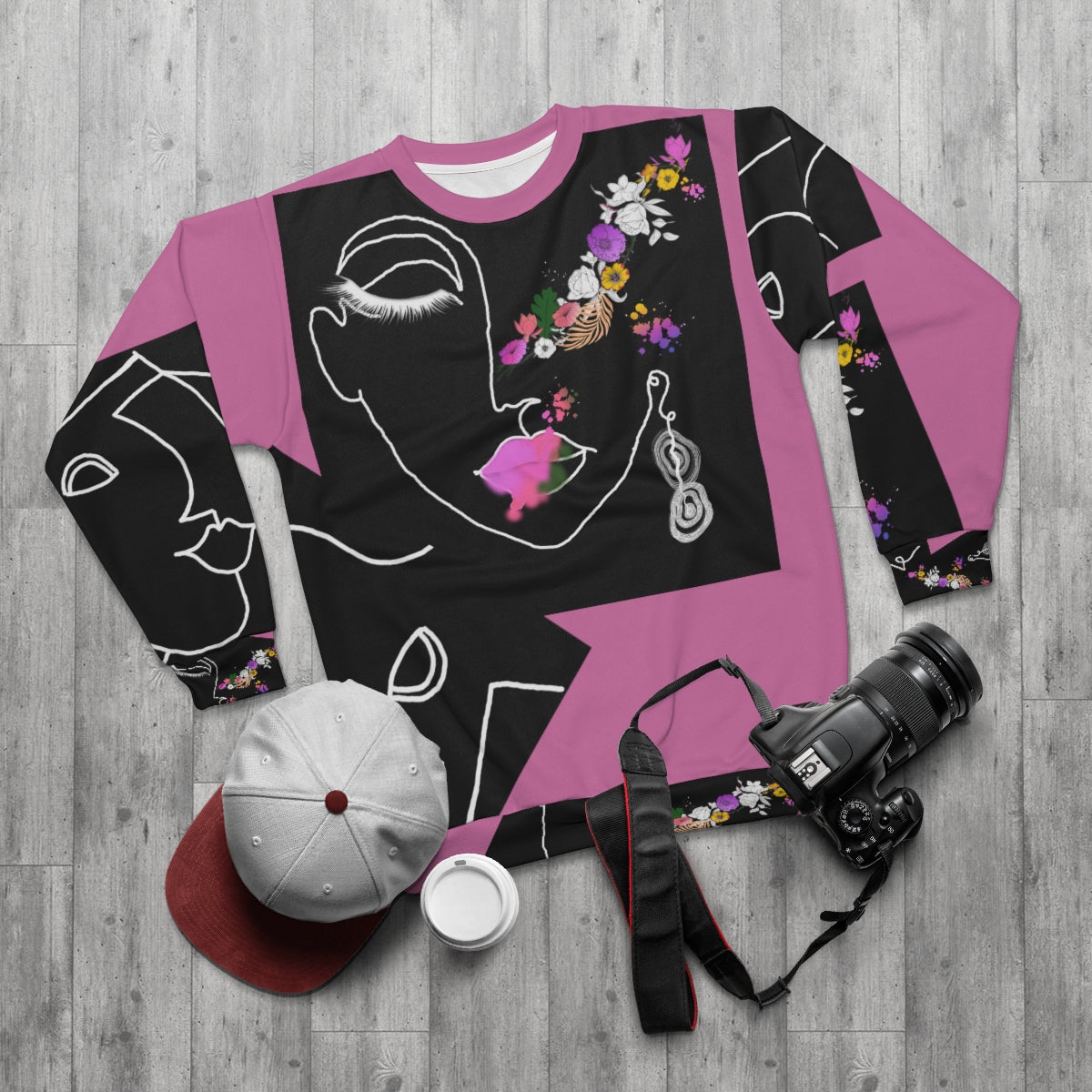 AOP Unisex Sweatshirt PINK PALETTE OF BLOOM