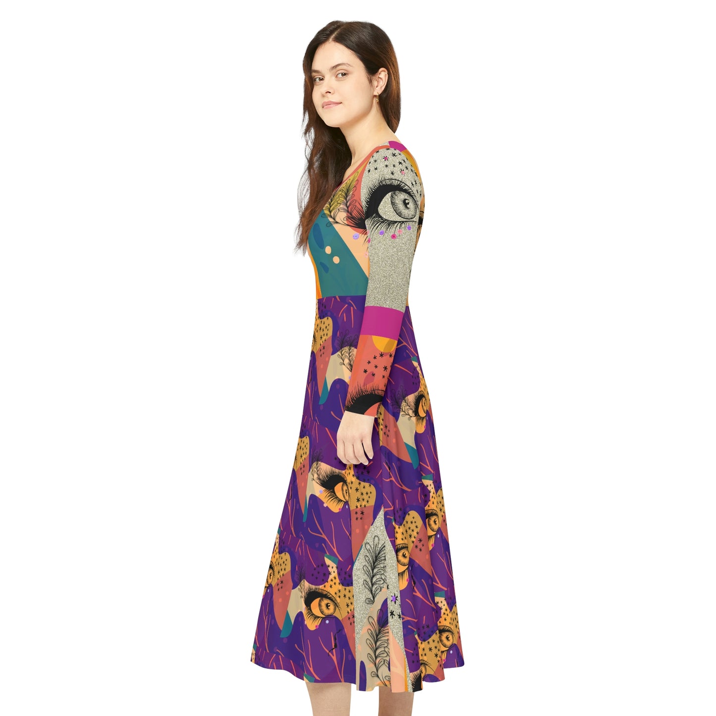 Women's Long Sleeve Dance Dress (AOP) BAILEY