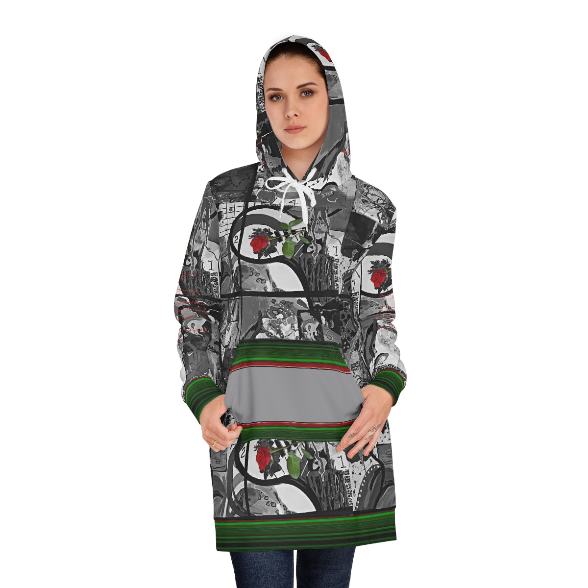 Women's Hoodie Dress (AOP) ROSE & GREEN