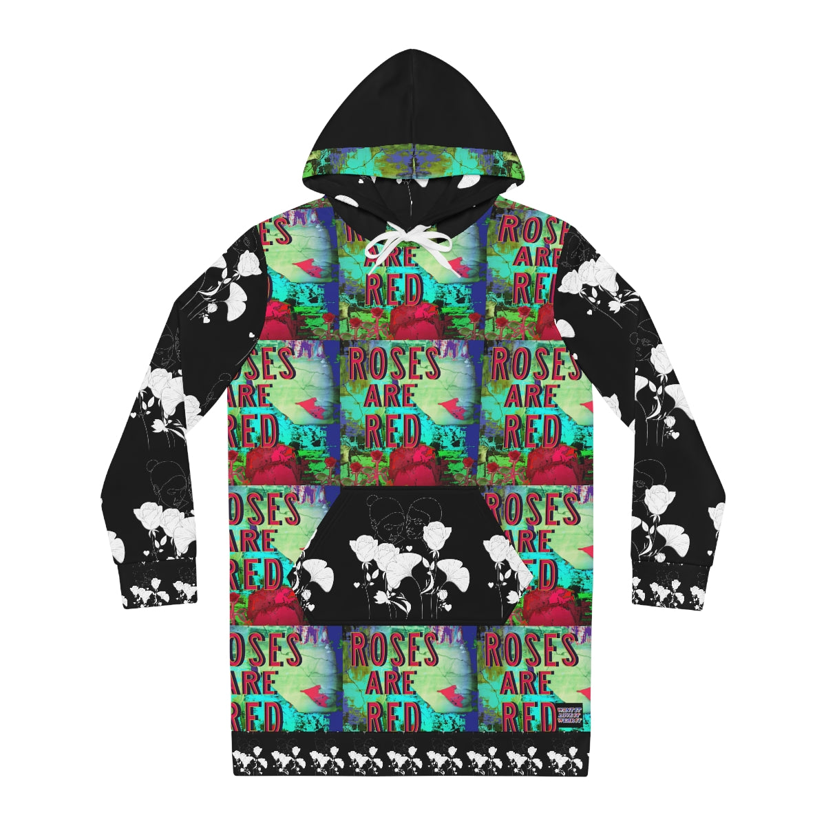 Women's Hoodie Dress (AOP) ROSES ARE RED