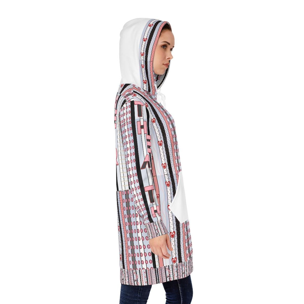 Women's Hoodie Dress (AOP) HEART