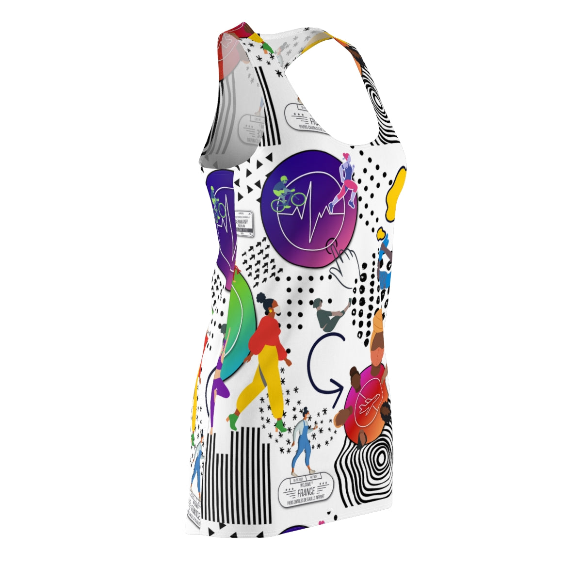 Women's Cut & Sew Racerback Dress ALRIGHT IN WHITE