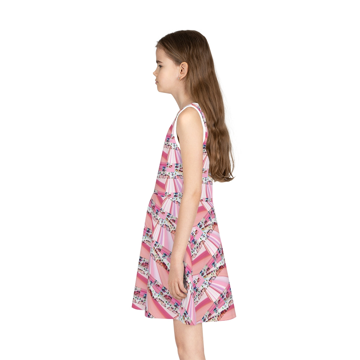 Girls' Sleeveless Sundress (AOP) PINK DELICIOUS