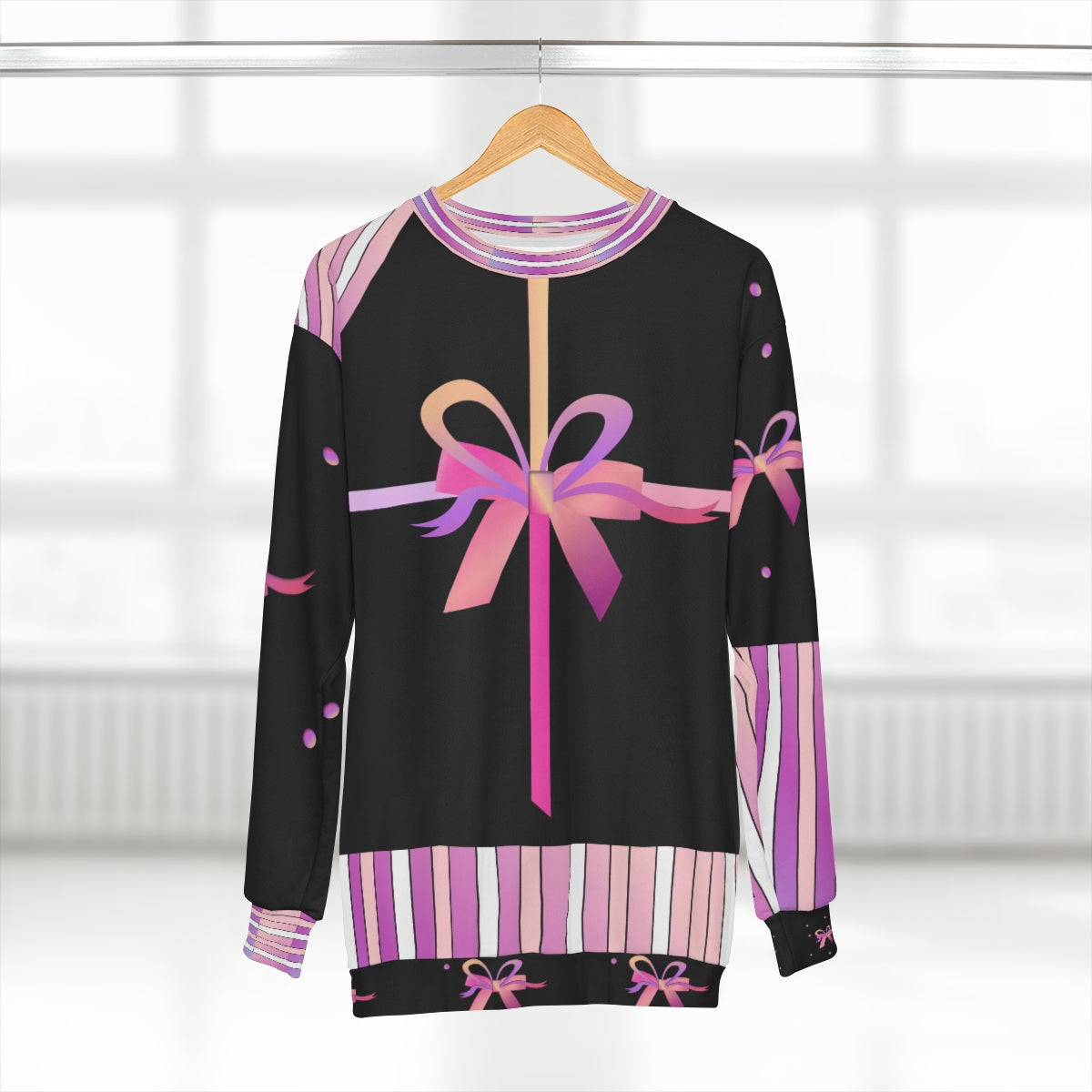 AOP Unisex Sweatshirt RIBBONS & CANDY STRIPES