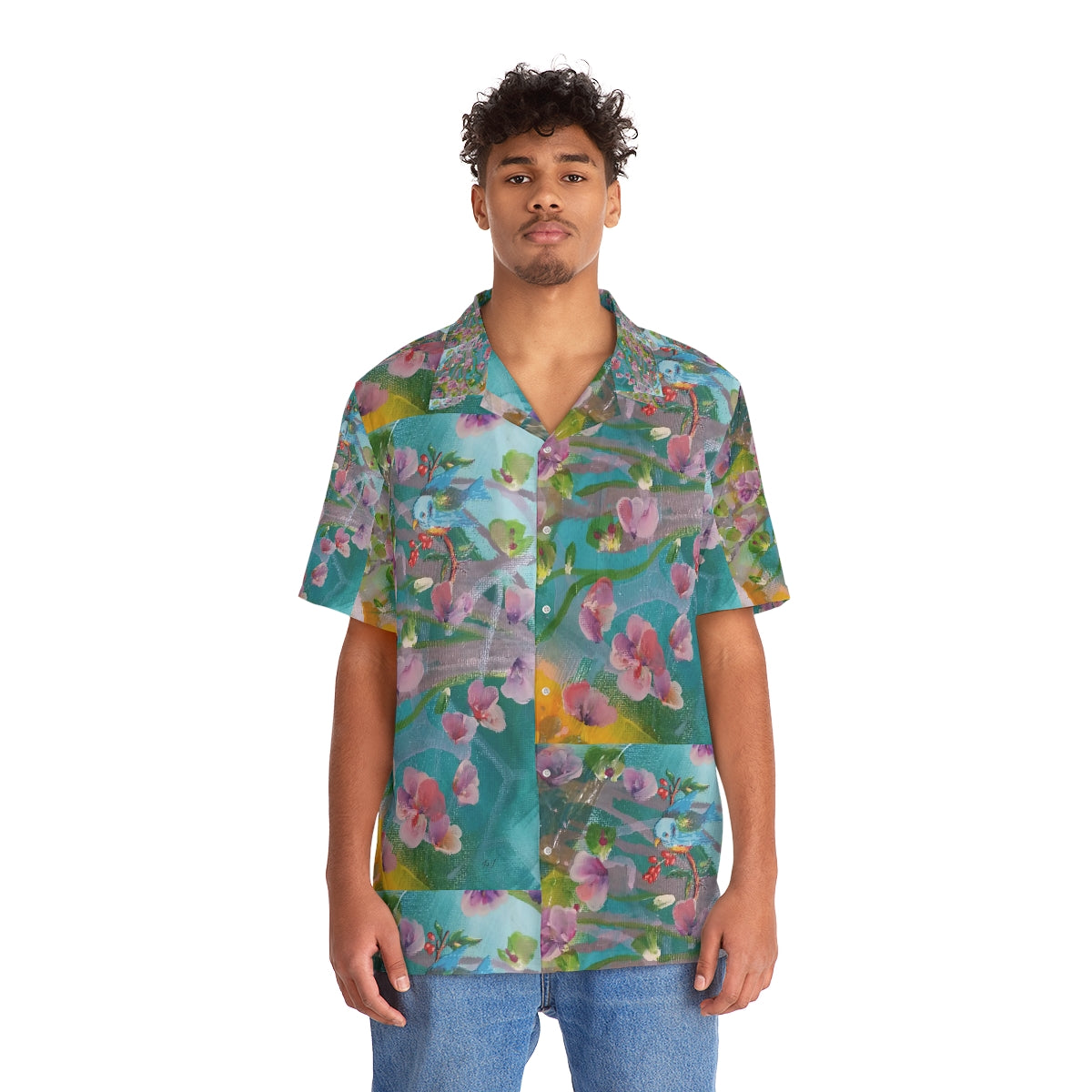 Men's Hawaiian Shirt (AOP) CUBA FLOWERS