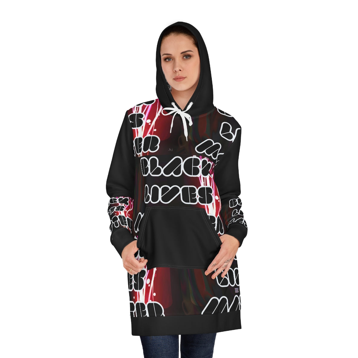Women's Hoodie Dress (AOP) Black lives Matter