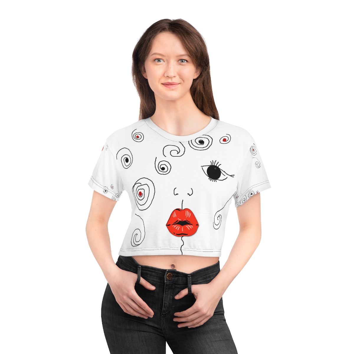AOP Crop Tee KISS