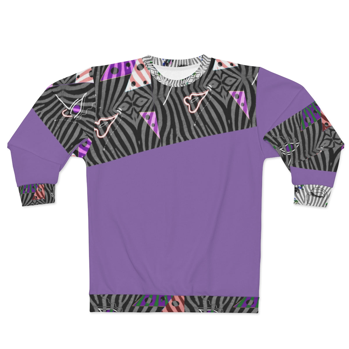 AOP Unisex Sweatshirt ZEBRA DOODLES PURPLE