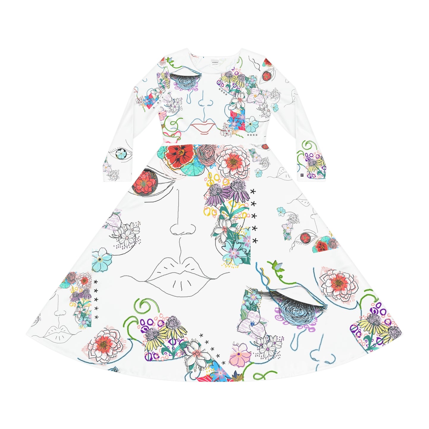 Women's Long Sleeve Dance Dress (AOP) FLORA
