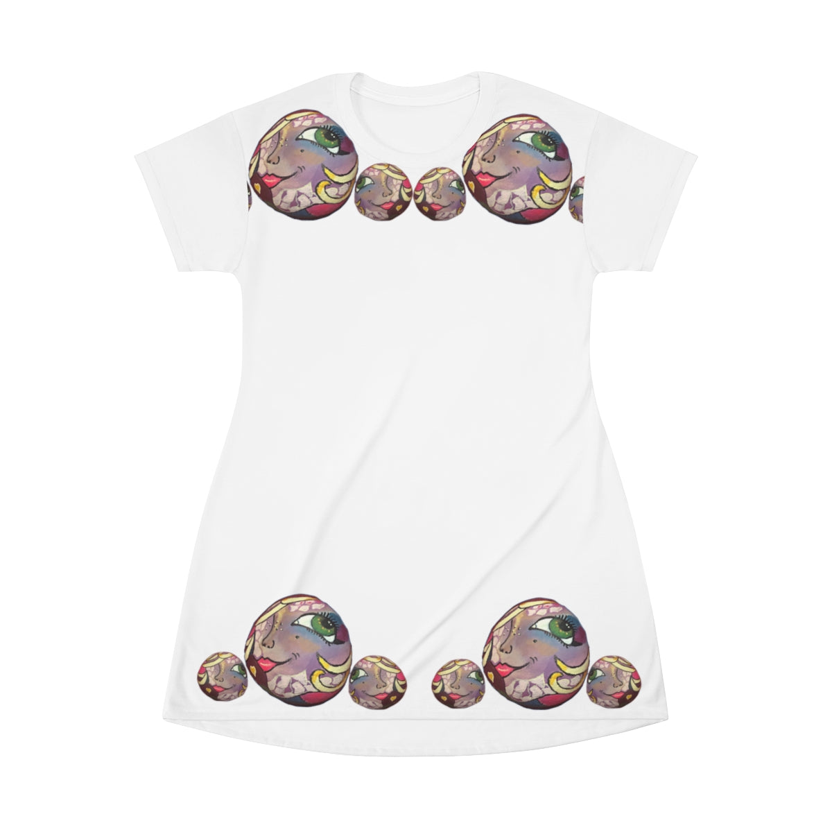 All Over Print T-Shirt Dress PEBBLE ART