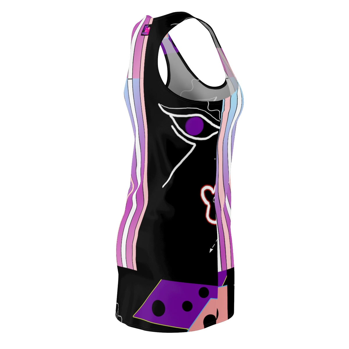 Women's Cut & Sew Racerback Dress CANDY STRIPES & DOODLES