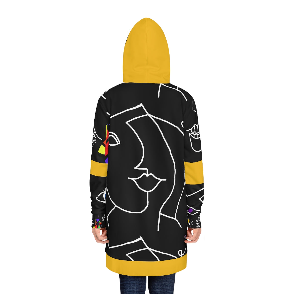 Women's Hoodie Dress (AOP) FACE DOODLES SQUARED