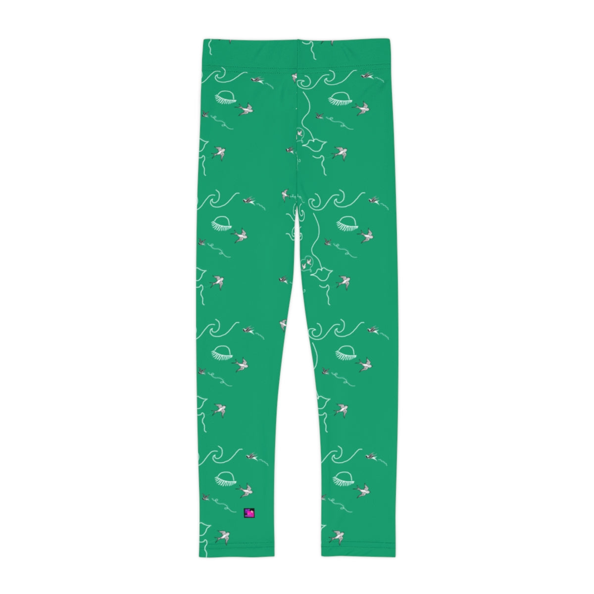 Kids Leggings (AOP) SWALLOWS GREEN