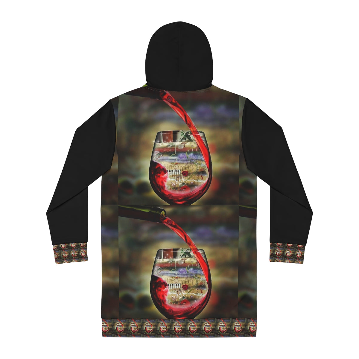 Women's Hoodie Dress (AOP) RED WINE