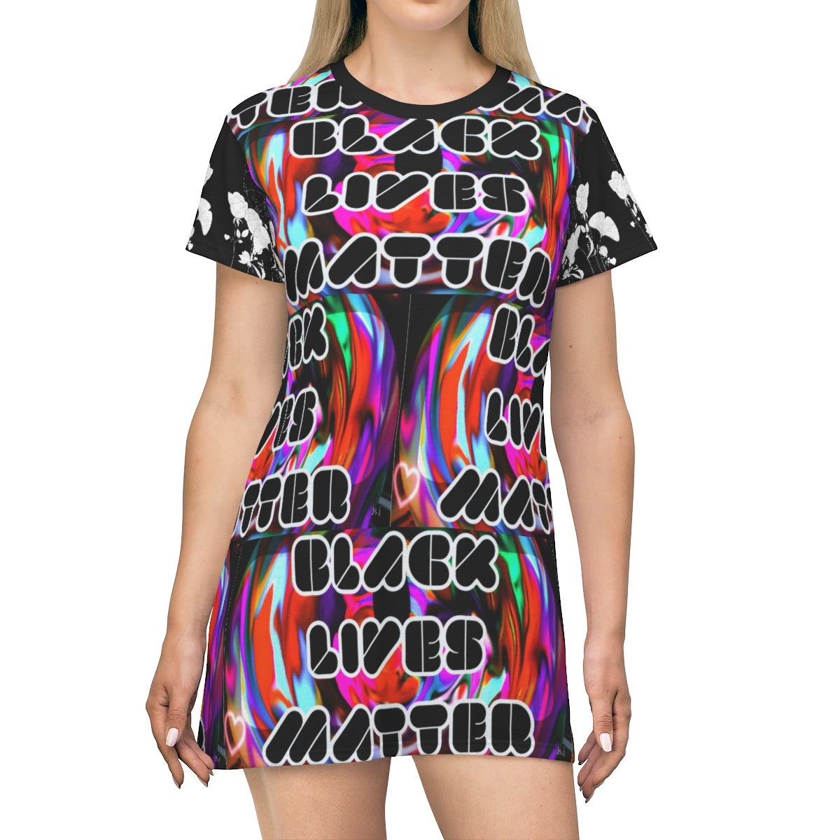All Over Print T-Shirt Dress Black lives Matter