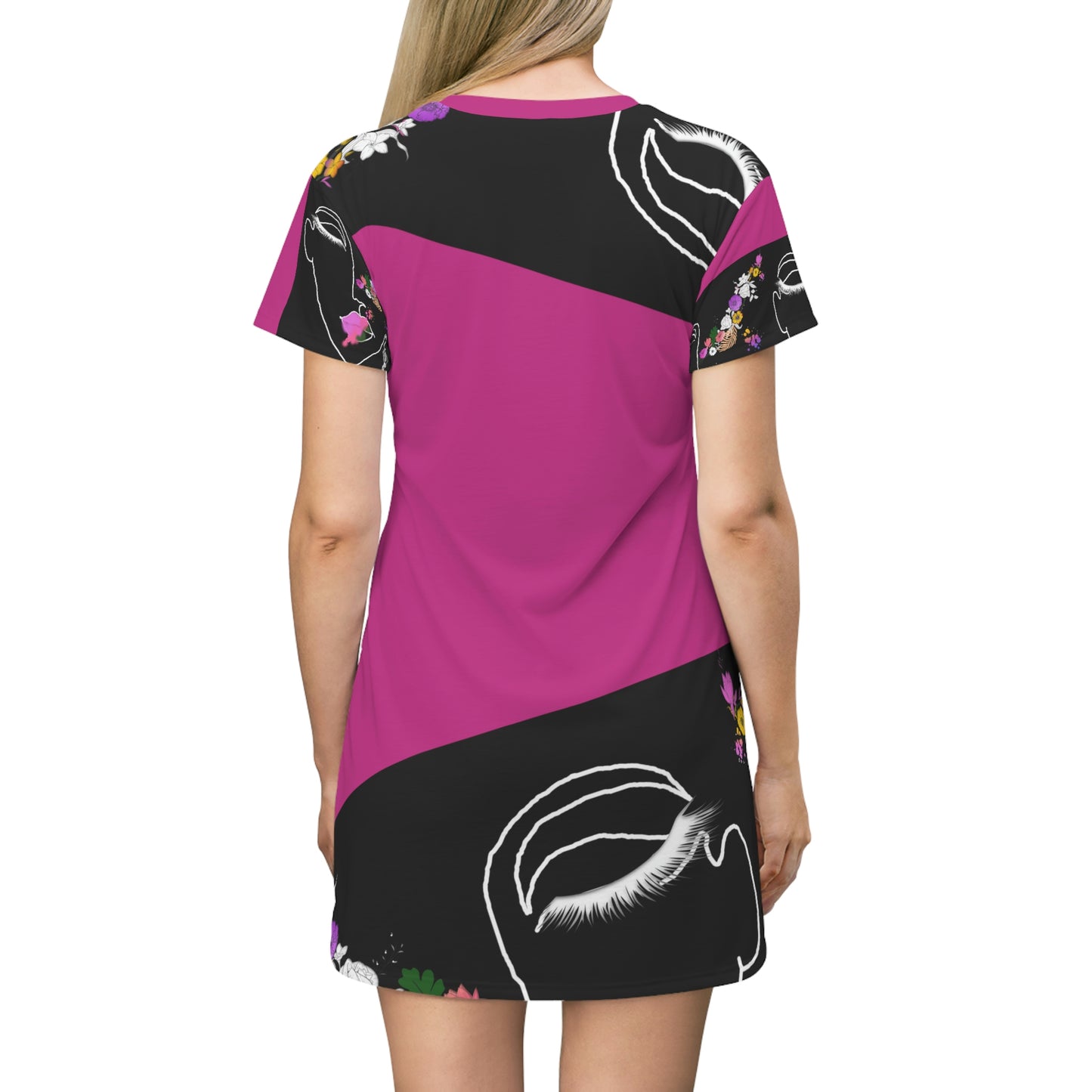 All Over Print T-Shirt Dress PALETTE OF BLOOM