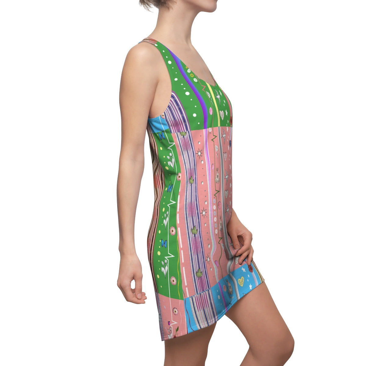 Women's Cut & Sew Racerback Dress PASTEL DELIGHT