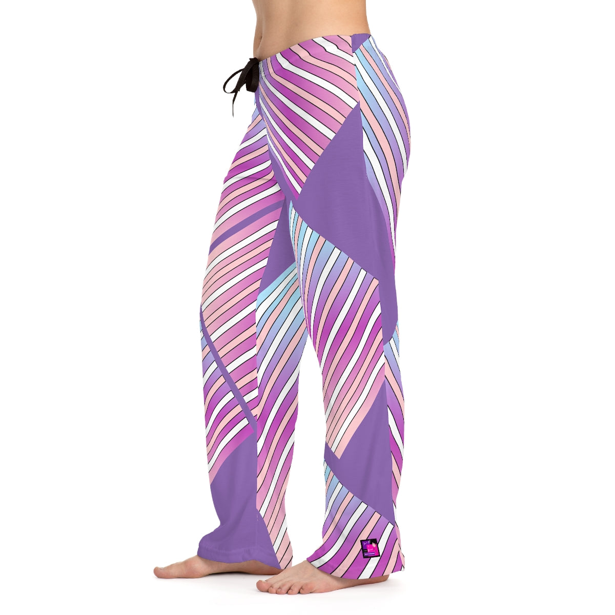 Women's Pajama Pants (AOP) LILAC IN STRIPES