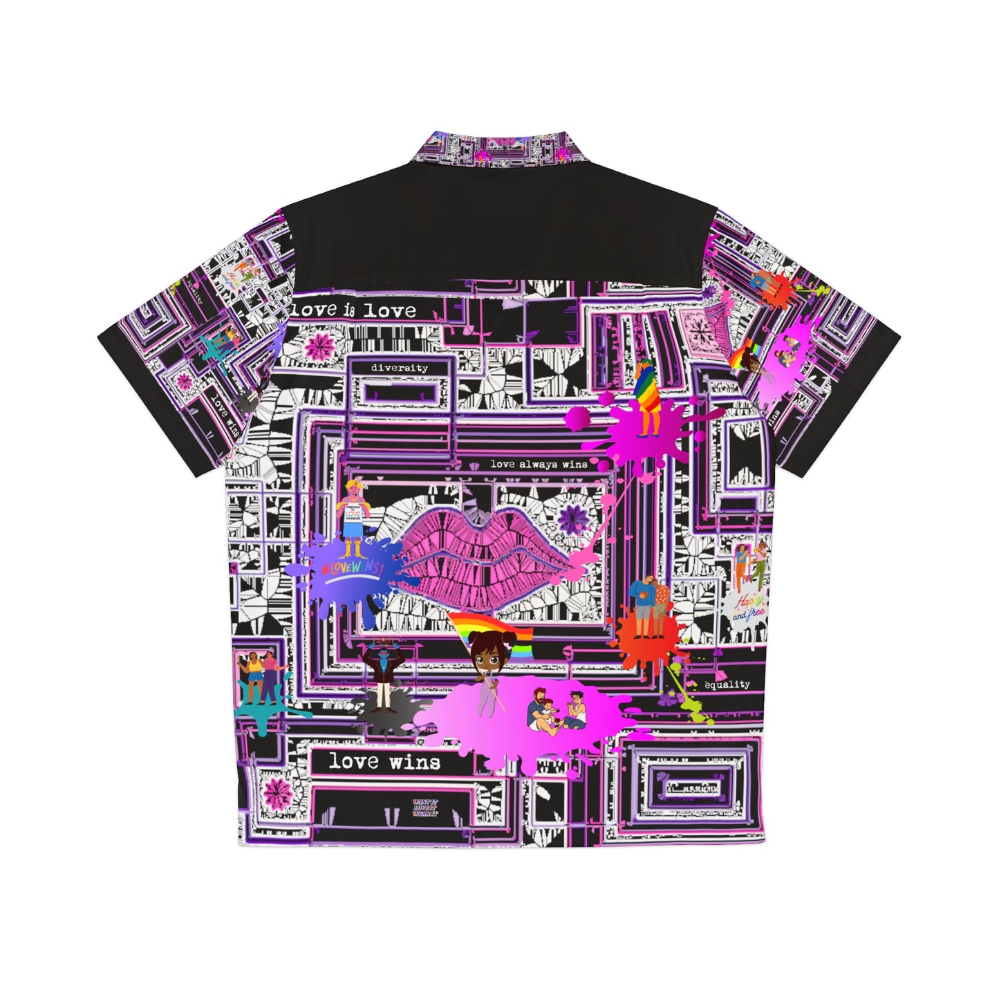 Men's Hawaiian Shirt (AOP) LOVE WINS IN PINK