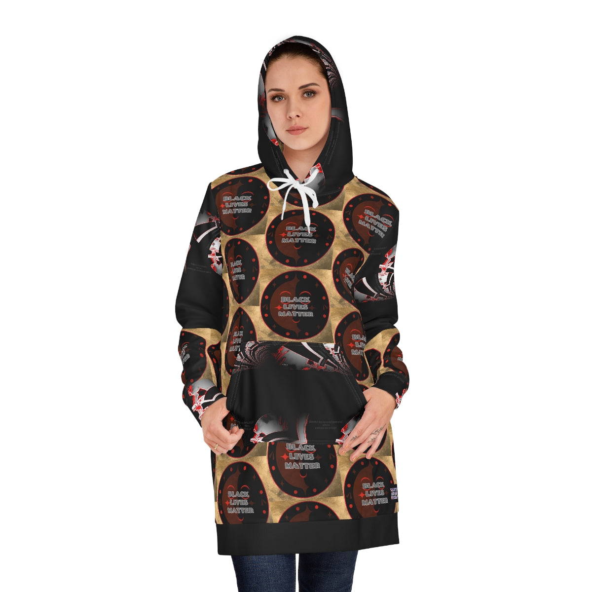 Women's Hoodie Dress (AOP) Black lives Matter