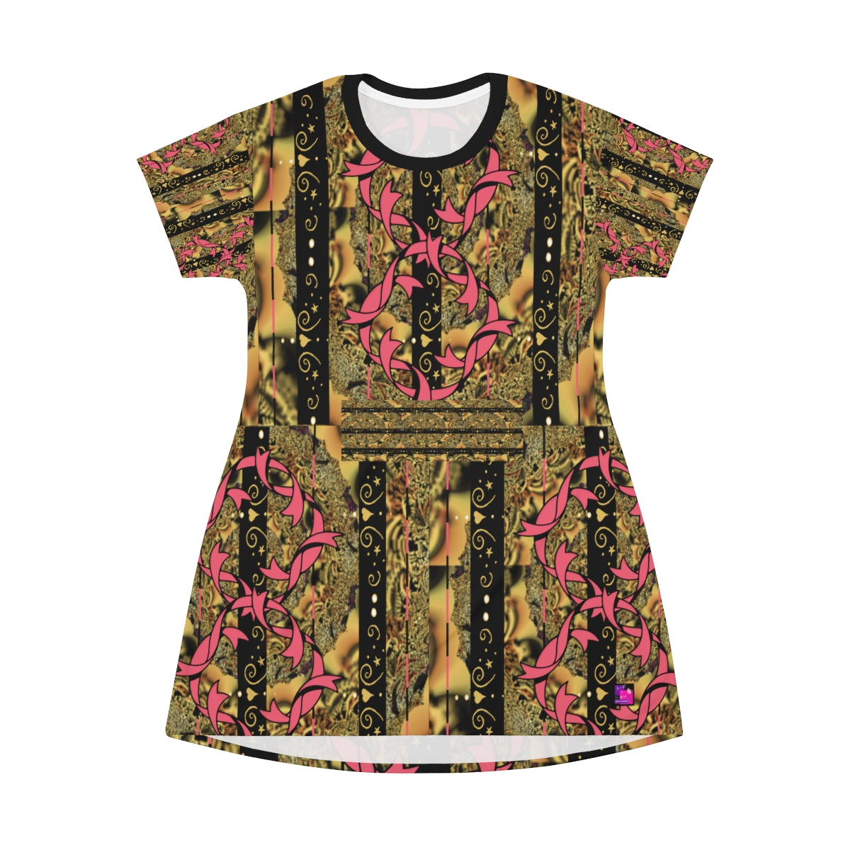 All Over Print T-Shirt Dress REGALLY PINK