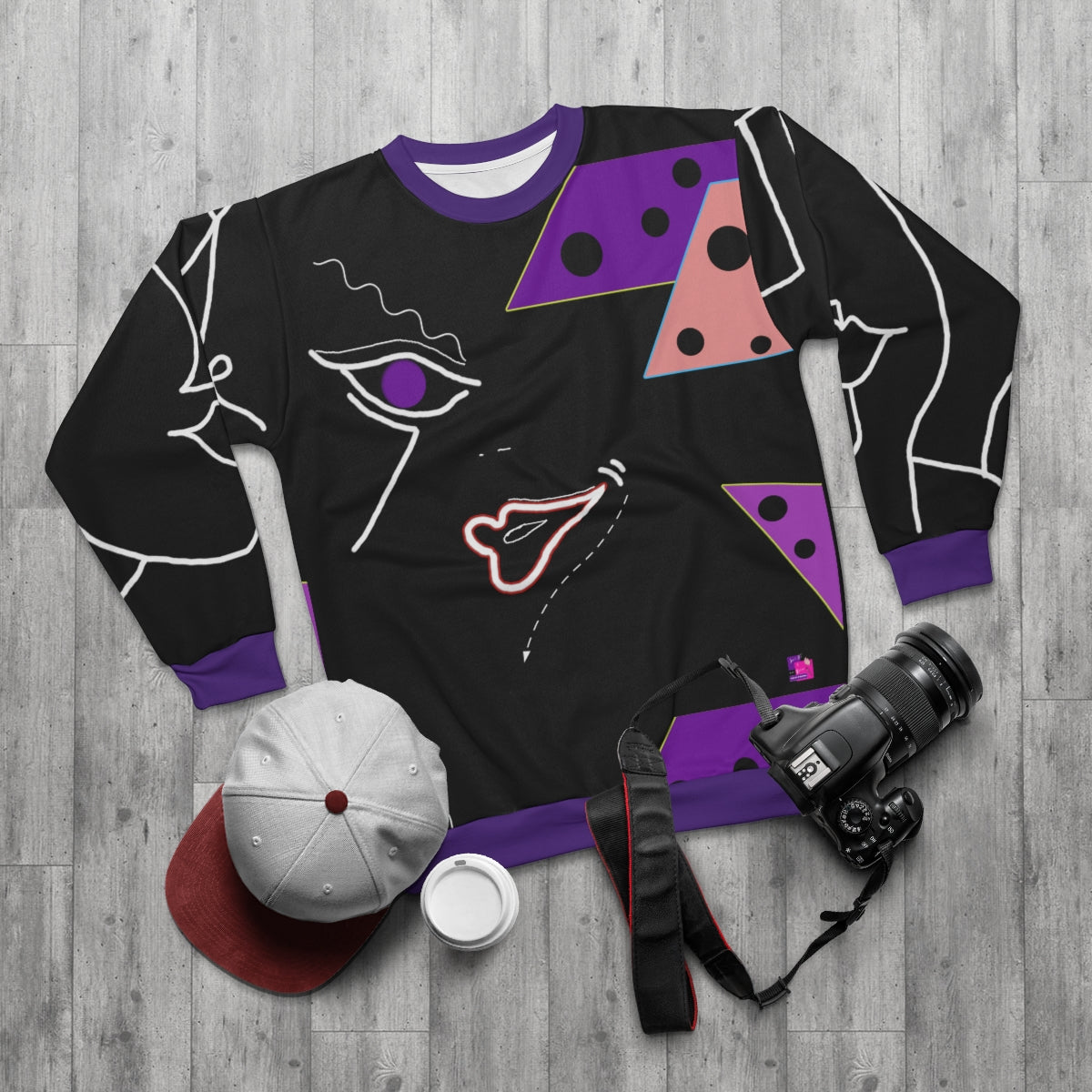 AOP Unisex Sweatshirt FACE DOODLES