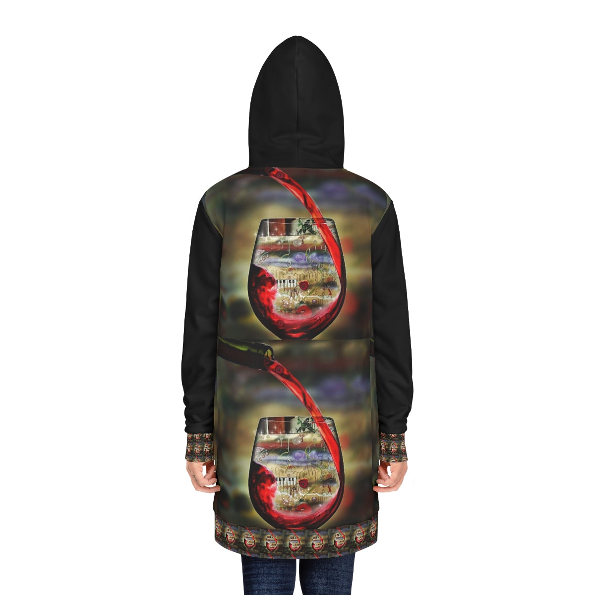 Women's Hoodie Dress (AOP) RED WINE