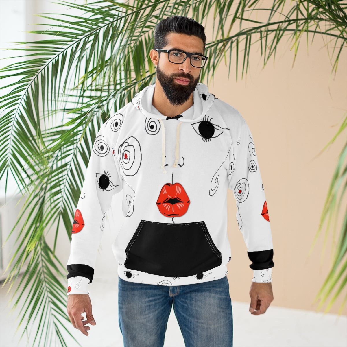 AOP Unisex Pullover Hoodie KISS
