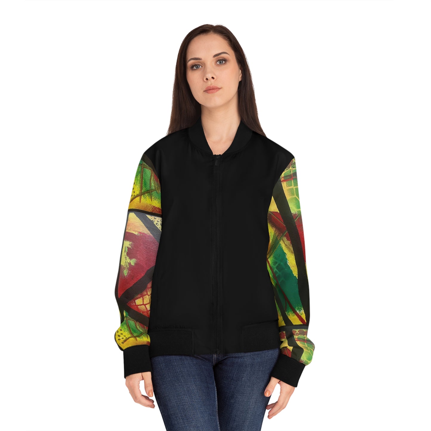 JAMAICA COLOURS Women's Bomber Jacket (AOP)