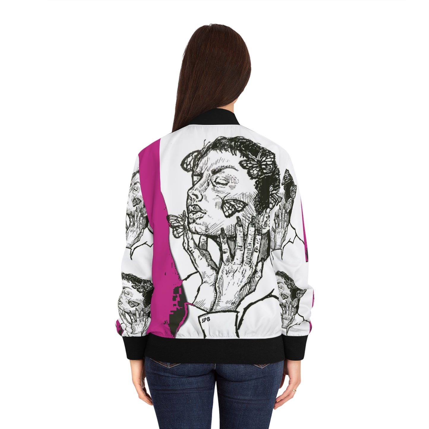 LADY BUTTERFLY Women's Bomber Jacket (AOP)