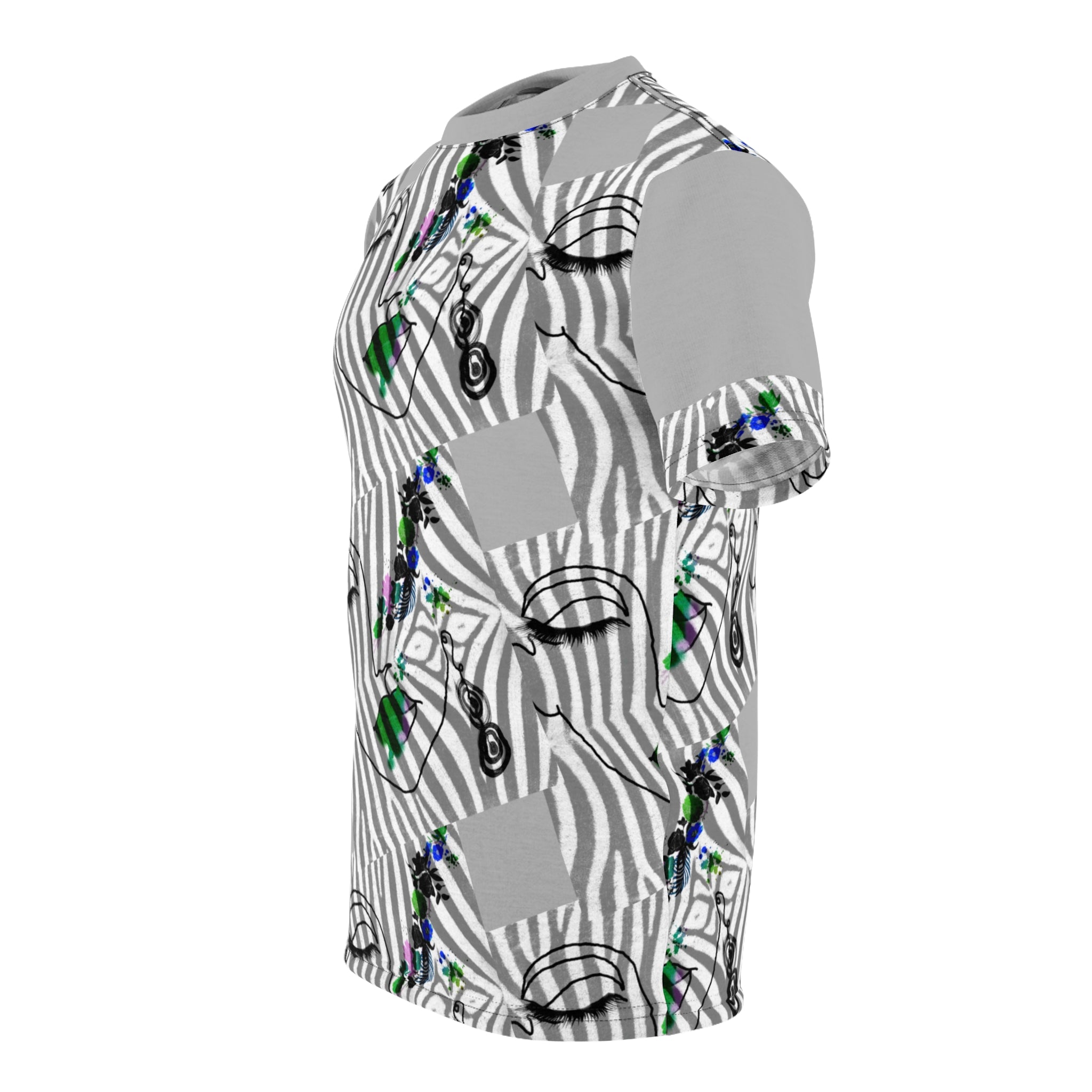 Unisex AOP Cut & Sew Tee ZEBRA STRIPES & DOODLES