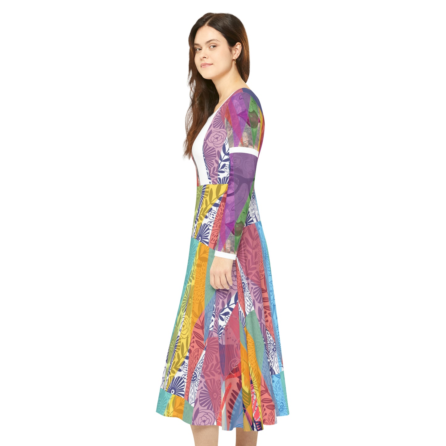 Women's Long Sleeve Dance Dress (AOP) CALYPSO DREAM