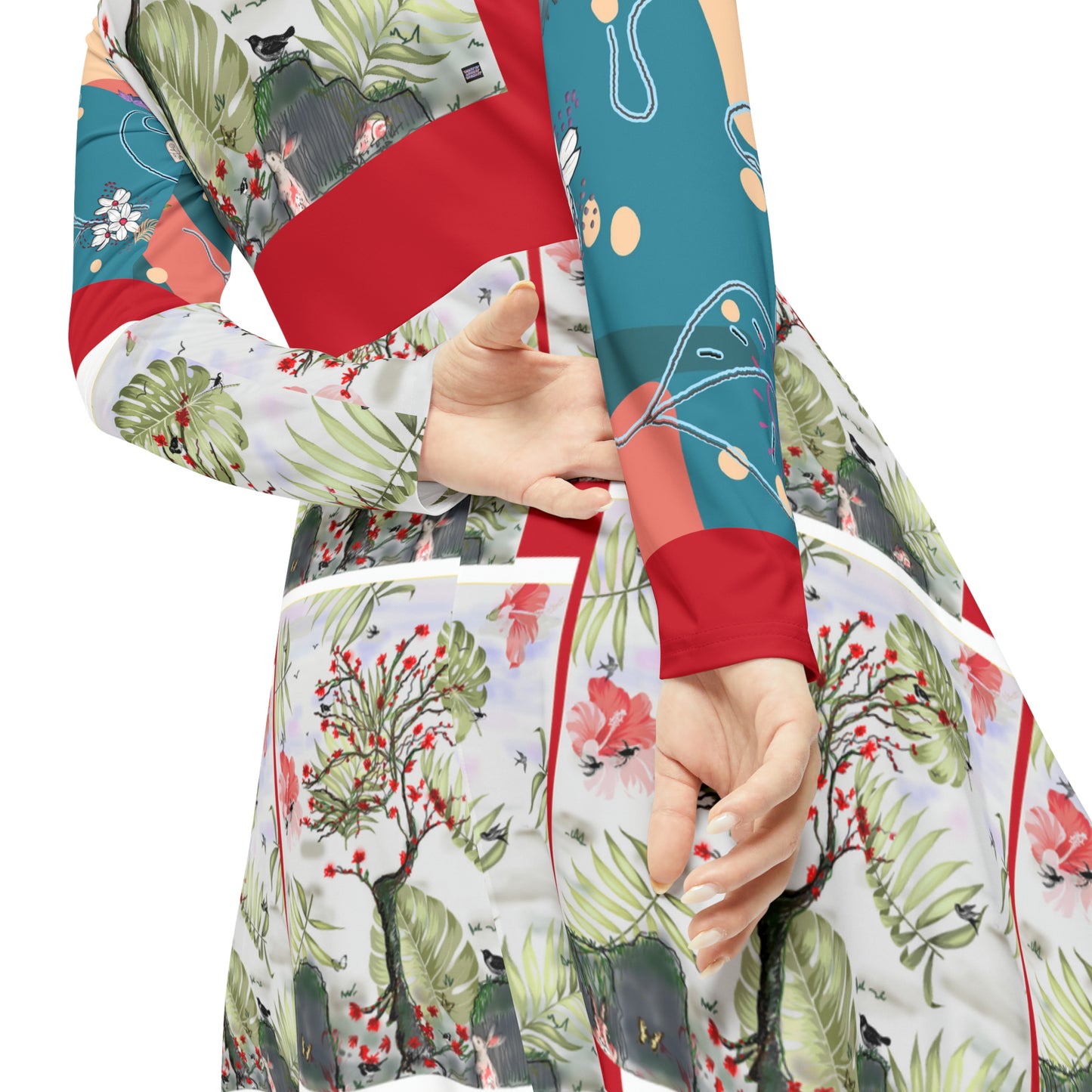 Women's Long Sleeve Dance Dress (AOP) TREE OF HOPE