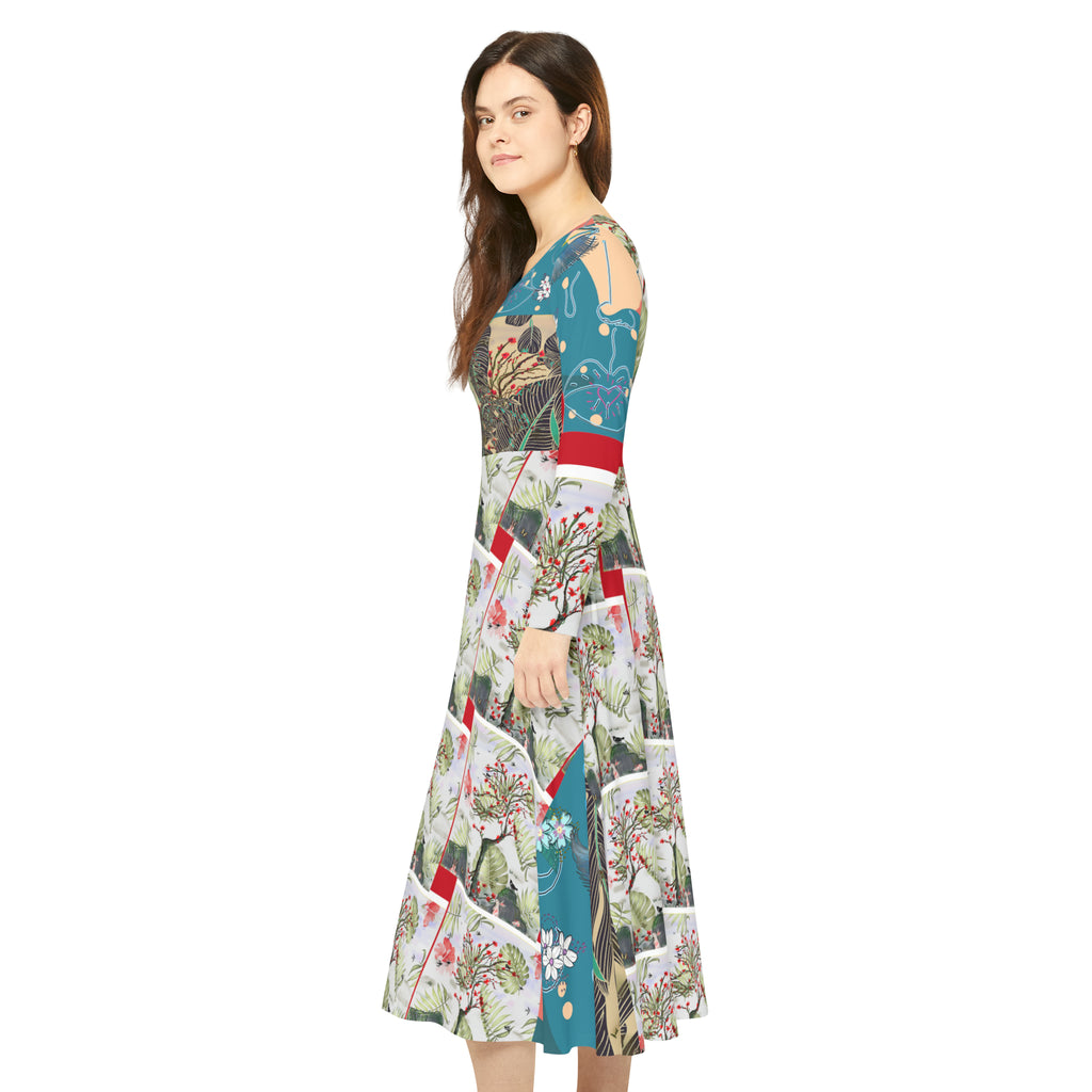 Women's Long Sleeve Dance Dress (AOP) TREE OF HOPE
