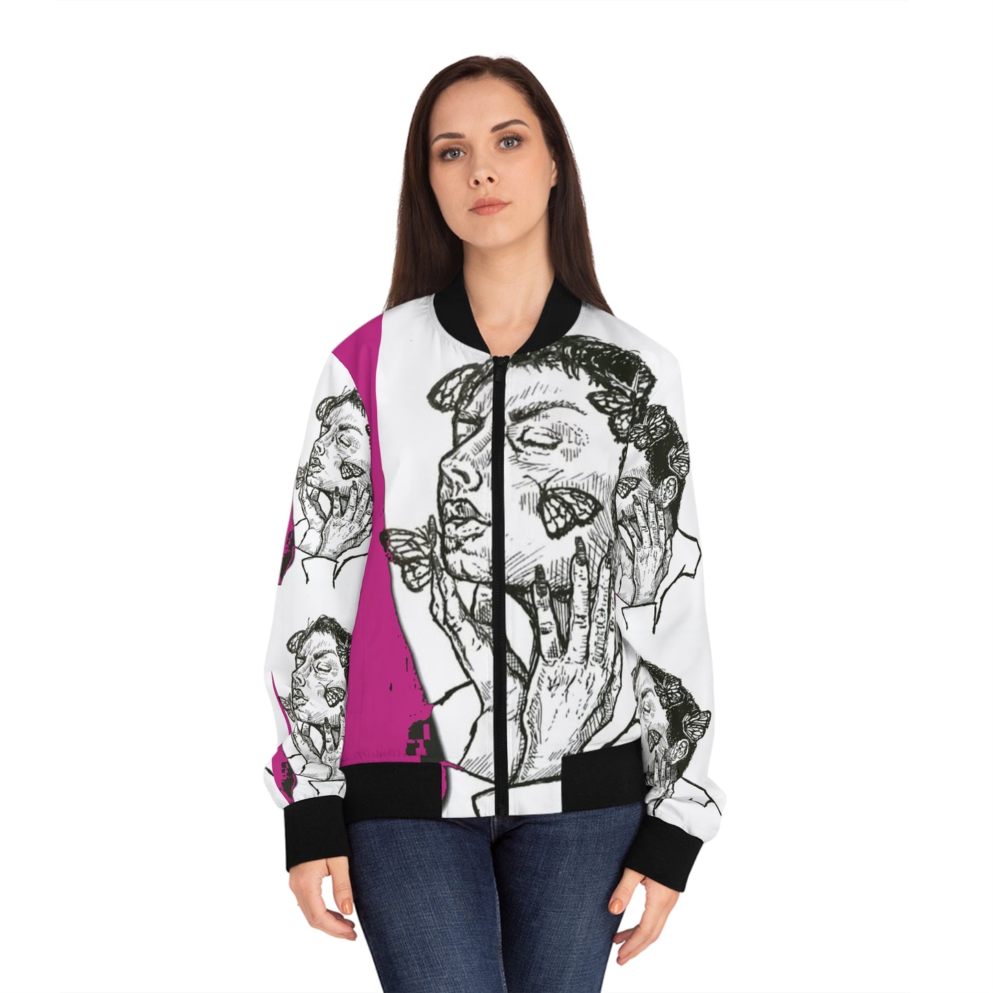 LADY BUTTERFLY Women's Bomber Jacket (AOP)