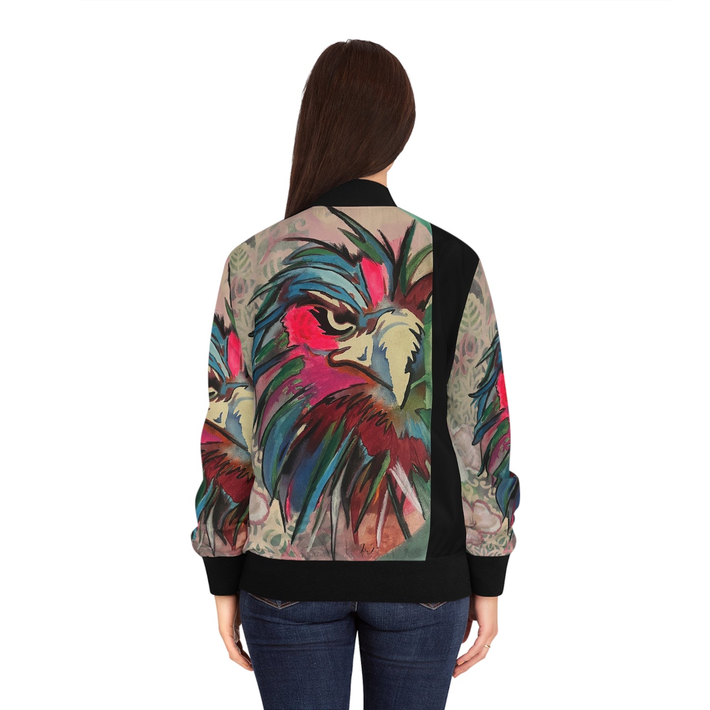 HAND-PAINTED EAGLE Women's Bomber Jacket (AOP)