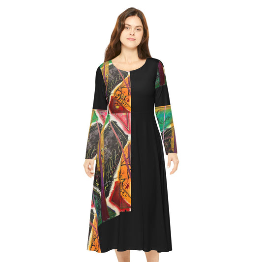 TAPED ART Women's Long Sleeve Dance Dress (AOP)