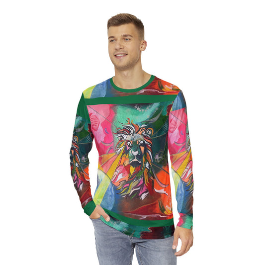LION ECLECTIC BEAUTY Men's Long Sleeve Shirt (AOP)