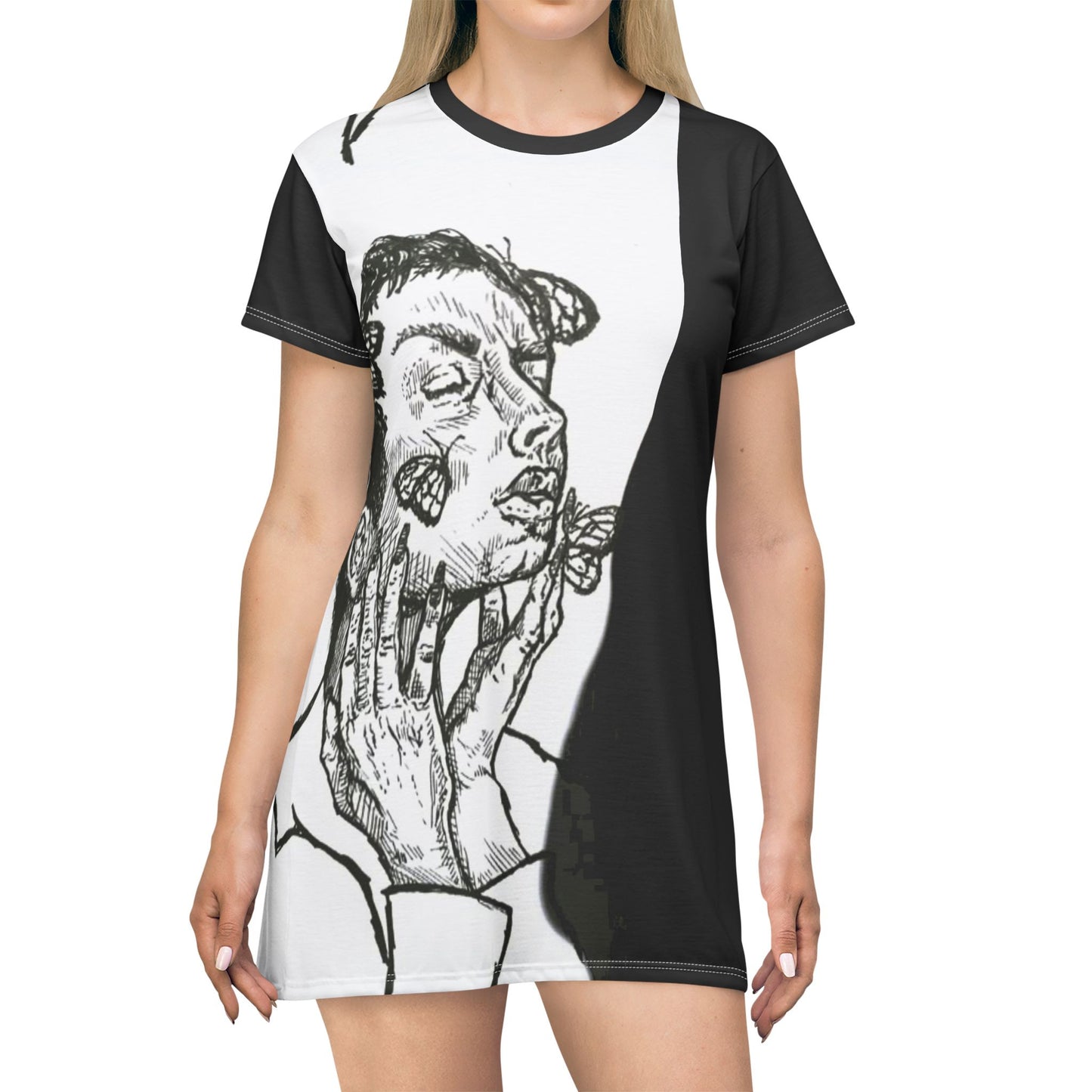 LADY BUTTERFLY T-Shirt Dress (AOP)