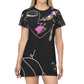 All Over Print T-Shirt Dress PALETTE OF BLOOM