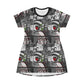 All Over Print T-Shirt Dress RED ROSE