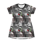 All Over Print T-Shirt Dress RED ROSE