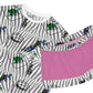 Women's Short Pajama Set (AOP) ZEBRA DOODLE FACE