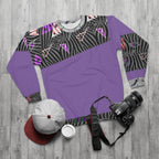 AOP Unisex Sweatshirt ZEBRA DOODLES PURPLE