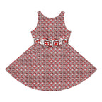 Girls' Sleeveless Sundress (AOP) LIPPY IN RED