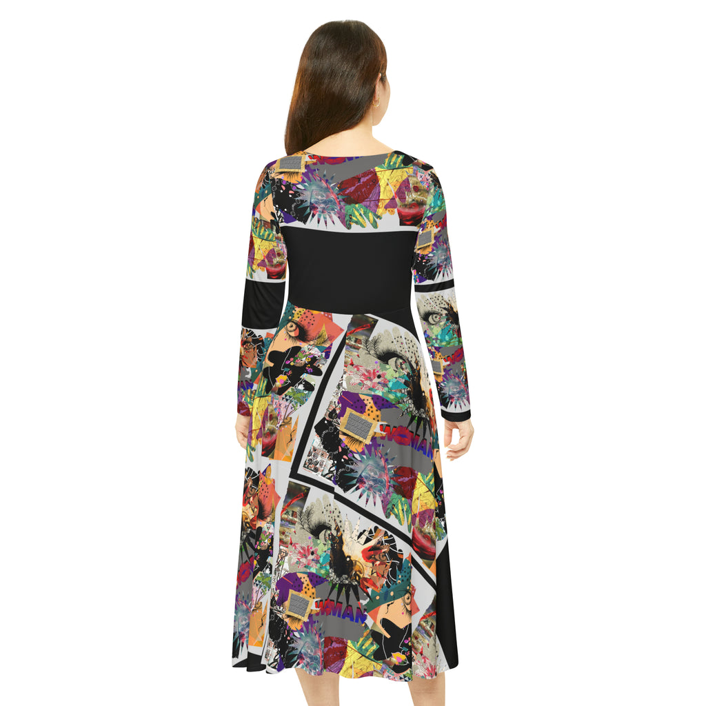 Women's Long Sleeve Dance Dress (AOP) MARCIA
