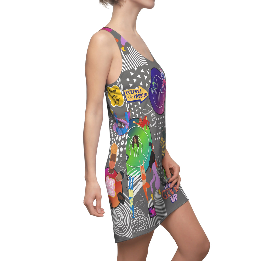 Women's Cut & Sew Racerback Dress SLAY IN GREY