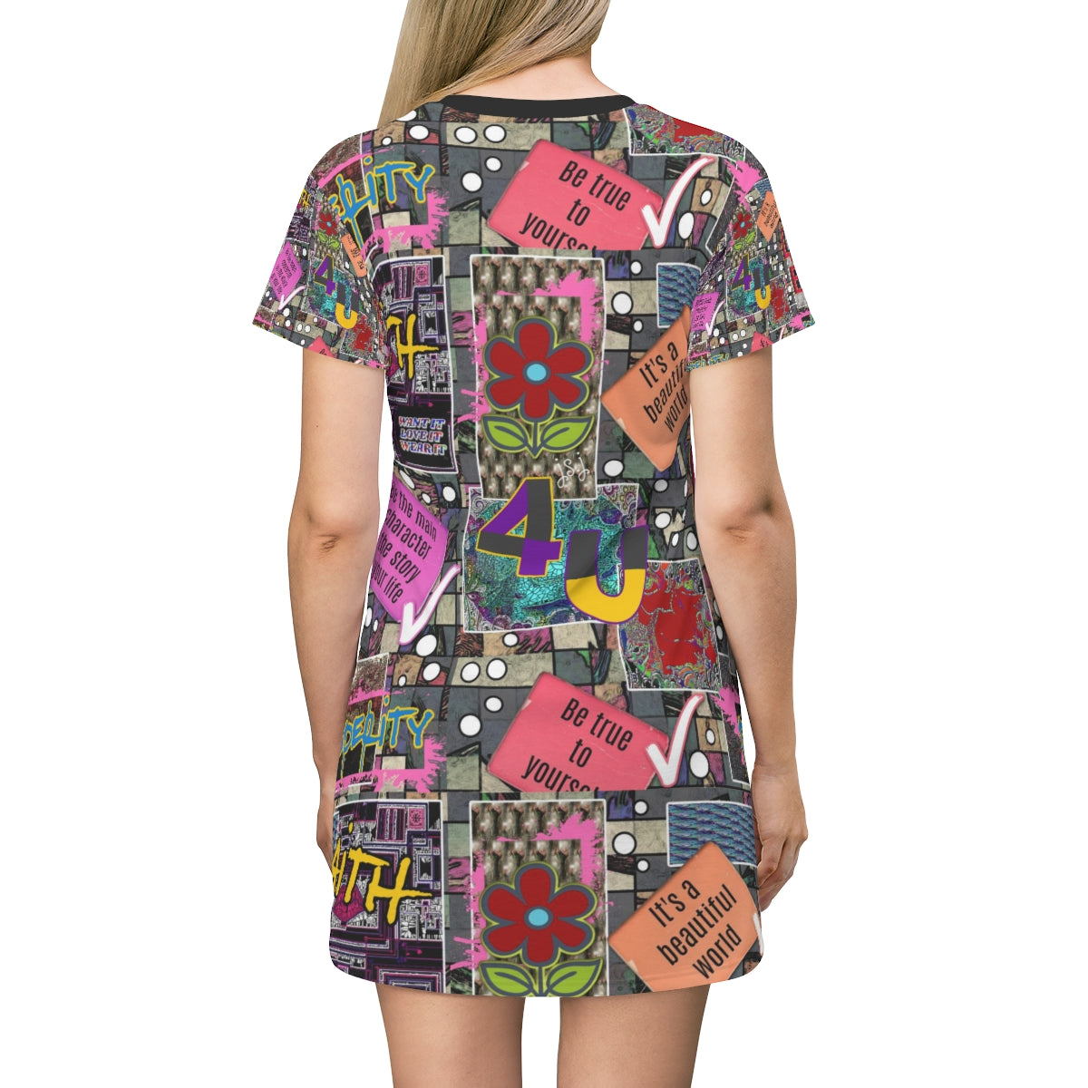 All Over Print T-Shirt Dress FAITH