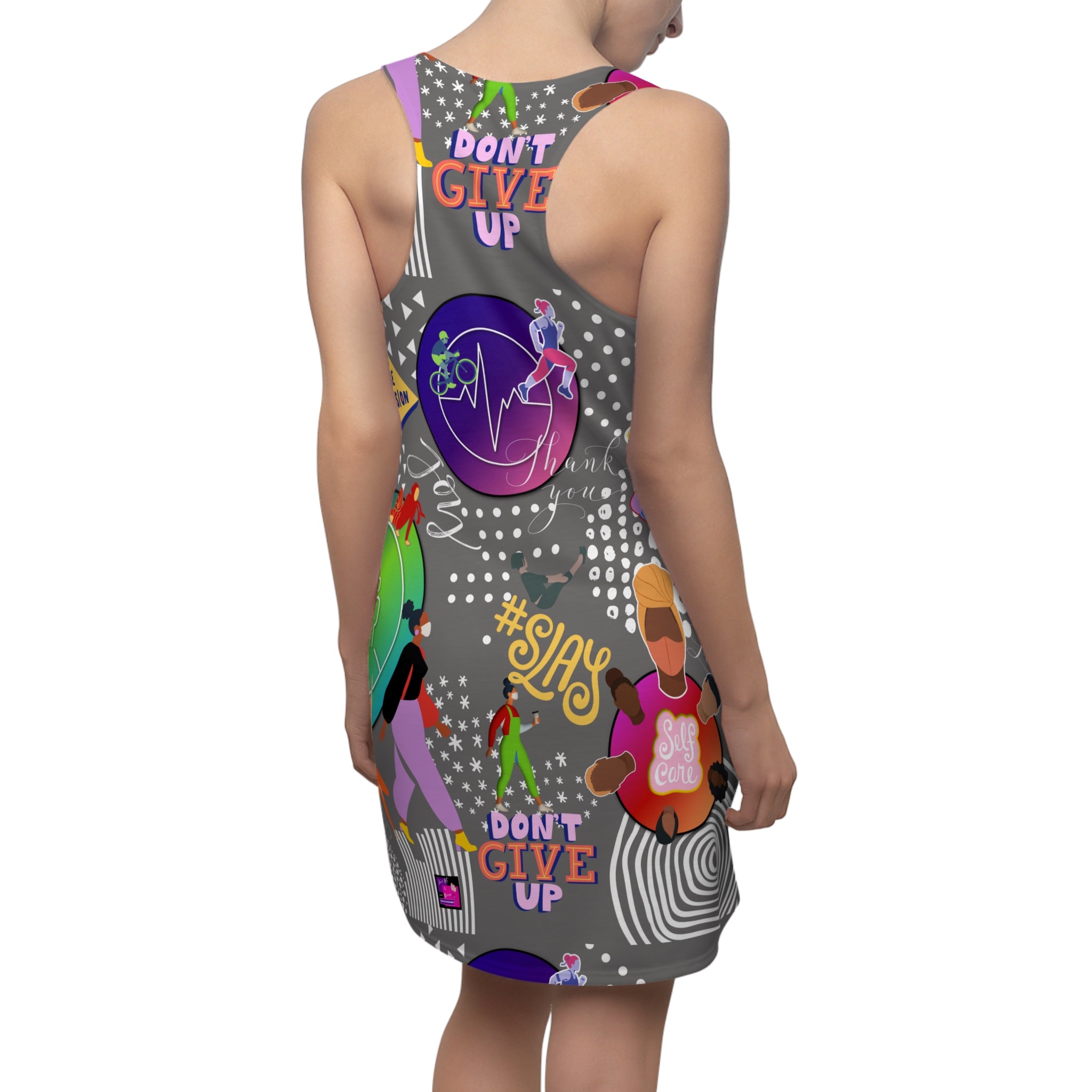 Women's Cut & Sew Racerback Dress SLAY IN GREY
