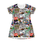 All Over Print T-Shirt Dress STEP UP